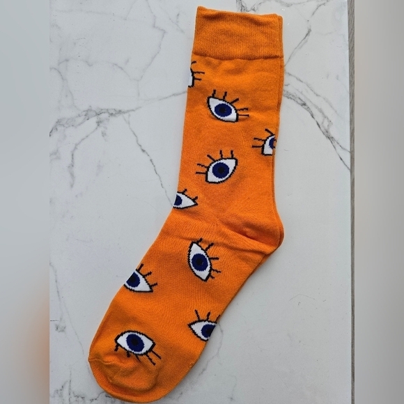 Bohemian | Evil Eve pop-art yellow blue maximalist print Gorpcore tube socks - Picture 6 of 7